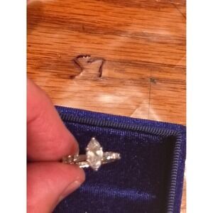 NVC 925 Sterling Silver Marquise Cubic Zirconia Engagement Ring Size 6
